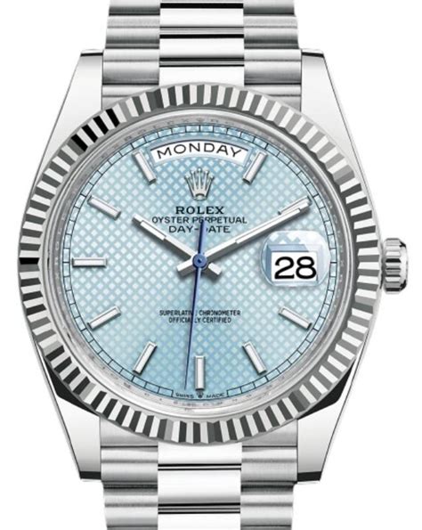 rolex day date 40 platinum ice blue dial|rolex day date 40 platinum.